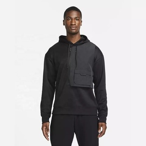 Sudaderas con capucha OEM para hombre, jersey de tela personalizada prémium de Color negro con estilo de cremallera y bolsillo portátil, nuevo - Product Image 1