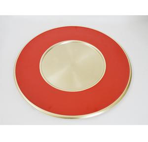 Plateau de service décoratif en émail vert olive plaqué or Plateau à fruits rond unique de qualité supérieure Plateau à riz unique artisanal - Product Image 2