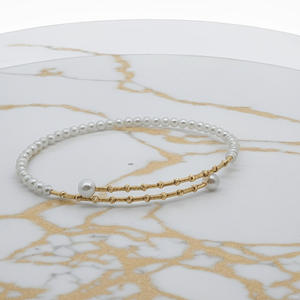 <span class=keywords><strong>Bracciale</strong></span> di <span class=keywords><strong>perle</strong></span> d'acqua dolce naturale 18K oro reale 3mm e <span class=keywords><strong>perle</strong></span> rotonde 4.5mm per feste o cerimonie cristiane gioielli eleganti - Product Image 2