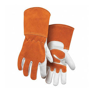 Peluqueros reforzados a prueba relleno perro perrera trabajadores arañazos trabajo seguridad vaca Split cuero suave negro resistente al calor guante - Product Image 1