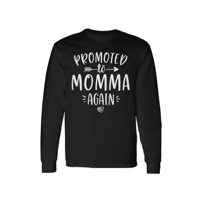 T-shirt à manches longues « Promue à la nouvelle maman » – Cadeau Fête des Mères pour jeune maman - Product Image 2