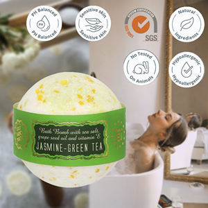 Calm Tea Ritual Bath Fizz, Baño Efervescente de Jazmín y Té Verde para Equilibrar la Piel, Cuidado Suave, Hecho a Mano en Letonia, Marca Privada, Suministro al por Mayor - Product Image 2