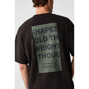 T-shirt à col rond surdimensionné pour homme GRIMELANGE ANGLES, 100% coton biologique imprimé - Product Image 2