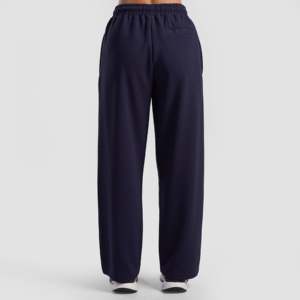 Unisex Waffle Pattern <b>Trousers</b> Navy 100% Cotton Formal Style Size XL Garment Dyed Colored <b>Light</b>-Weight Woolen Fabric Zipper - Product Image 3