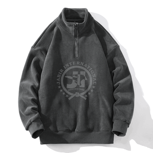 Wholesale Streetwear High Quality 100%Cotton <b>Men</b> 1/4 <b>Quarter</b> <b>Zip</b> Street Wear Thermal Breathable Sweatshirts For <b>Men</b> - Product Image 6