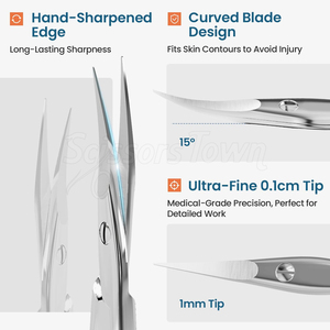 Ergonomically Designed Stainless Steel Toenail Cuticle <b>Scissor</b> <b>for</b> Comfortable and Accurate <b>Nail</b> Care and Grooming - Product Image 2