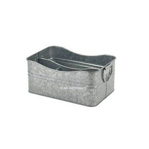 Metal Galvanized Cutlery <b>Holder</b> Caddy for Indoor Outdoor Cutlery <b>Holder</b> & Napkin <b>Holder</b> Home <b>Kitchen</b> Storage Organization - Product Image 1