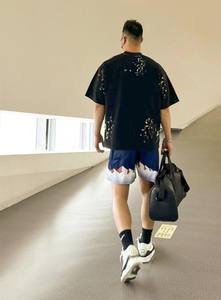 Pantalones cortos deportivos de poliéster para hombre, pantalones cortos con estampado de baloncesto de secado rápido, logotipo personalizado, pantalones cortos informales con estilo, envío DDP - Product Image 4