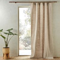 Cortina de ventana de lino puro 100% para sala de estar, decoración de ventana de aspecto real, cortinas y cenefas