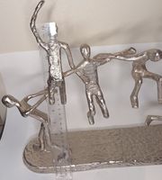 Estatua de Conejo de Aluminio, Diseño Art Deco, Decoración Ecológica para el Hogar, Adorno Navideño para Mesa de Sala de Estar