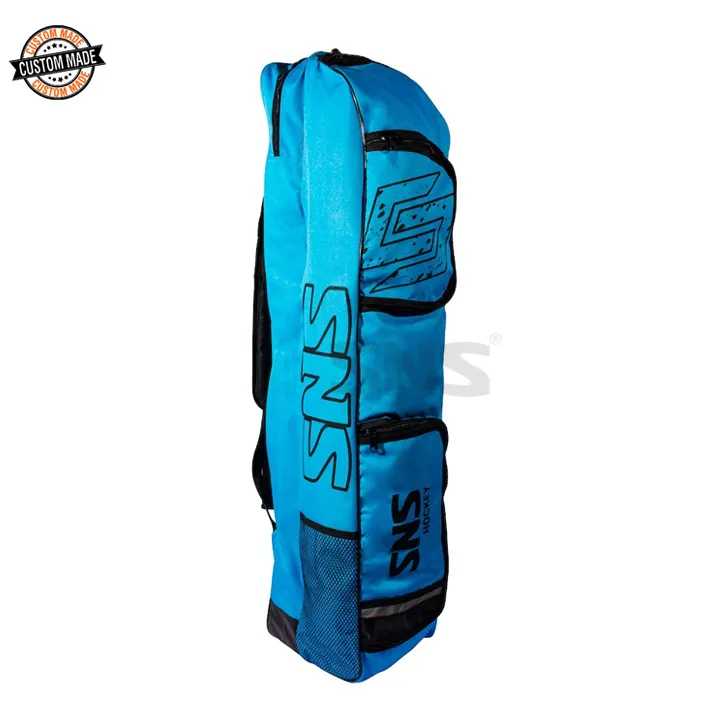 라이트 블루 컬러 팀/클럽/학교/대학 로고 폴리에스터 (600 데니어) 인도 공급 업체의 경제적 인 하키 키트 가방