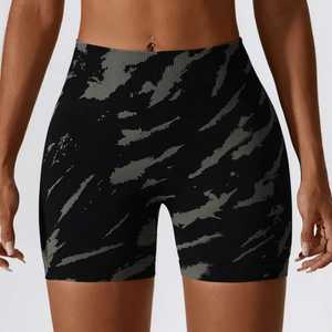 Short de fitness respirant taille haute pour femme avec impression par sublimation grande taille vêtements de course et de yoga d'été - Product Image 4