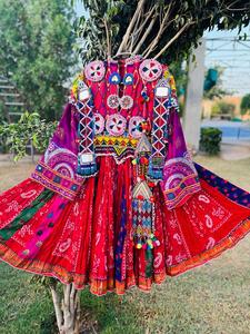 Afghani Kuchi Vestidos Tribal étnico vintage kuchi vestido, Afgano/Pakistán Kuchi fiesta tradicional multicolor Vestido - Product Image 3