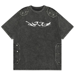 T-shirt lavé à l'acide bon marché personnalisé OEM pour hommes T-shirts en gros à bas prix T-shirts pour hommes avec le logo de l'entreprise - Product Image 5