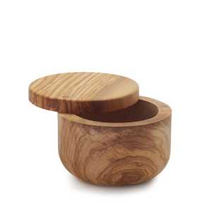 Luxury Indian Handicraft Wooden Salt Cellar With Swivel Lid - <b>Spice</b> <b>Jar</b> & Condiment Keeper For Kitchen Table. - Product Image 3