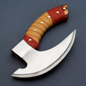 Cortador de Pizza vikingo de grado Industrial de acero de alto carbono personalizado hecho a mano, Funda de cuero fino con mango de madera, hacha de Pizza personalizada - Product Image 4