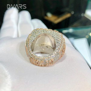 Anillo de Hip Hop Personalizado con Nombre, Anillo de Moissanita, Plata de Ley, Joyería para Bodas, Fiestas y Compromisos con Logotipo Personalizado - Product Image 3