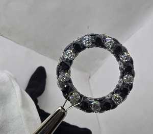 Anillo de Diamante Moissanite Blanco y Negro, Anillo de Diamante de Boda, Joyería Hip Hop, Regalo de Año Nuevo para Ella - Product Image 5