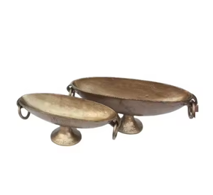 Cuencos de metal de latón de alta calidad con acabados dorados hechos a mano, con estilo sostenible para platos de comida de fiesta - Product Image 3