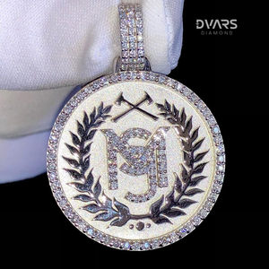 Colgante Personalizado con Letra o Símbolo VVS, Nombre/Número con Incrustaciones de Diamantes, Plata de Ley 925 Clásica, Chapado en Oro, Unisex, Joyería Personalizable - Product Image 1