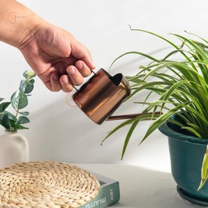 เหยือกโลหะทำมือพร้อมด้ามยาวสำหรับรดน้ำต้นไม้กลางแจ้งกลางแจ้งสีเขียวเข้มมีสไตล์ทนทานเครื่องมือทำสวน - Product Image 3