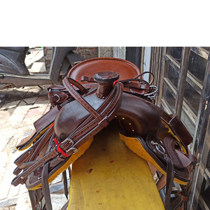 Nouvelle selle de cheval de haute qualité, premium, de style western, en cuir, pour l'endurance - Product Image 4