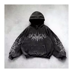 Sudadera con Capucha de Algodón Orgánico 100% Fabricada en Pakistán, Estilo Vintage, Lavado Ácido, Personalizable, de la Mejor Calidad para Hombre - Product Image 1