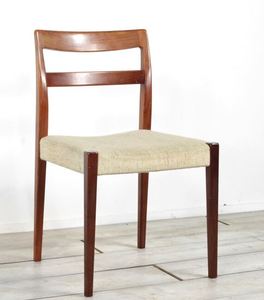 เก้าอี้รับประทานอาหารทำจากไม้สักไม้โอ๊คหวายคุณภาพสูงสำหรับบ้านสำนักงานบาร์ห้องออกกำลังกายสไตล์วินเทจ - Product Image 1