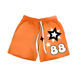 <b>Men's</b> High Quality 100% Cotton Athletic <b>Shorts</b> <b>Elasticated</b> Mid Waistband Quick Dry Drawstring Vintage Acid Wash Eco-Friendly - Product Image 4