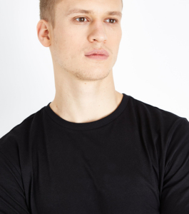 T-shirt uni de luxe pour homme, 260 GSM, 100% coton, col en V, logo personnalisé, OEM, ODM, faible MOQ - Product Image 4