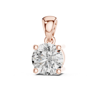 Pendentif en or jaune 14 carats avec diamant rond de laboratoire pour femmes, bijoux de mariée minimalistes, cadeau d'anniversaire de luxe certifié - Product Image 2