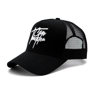Casquette de camionneur en maille 5 panneaux de haute qualité Logo de broderie 3D personnalisé Design classique pour hommes-Style Hip Hop pour le cyclisme et la plage - Product Image 1