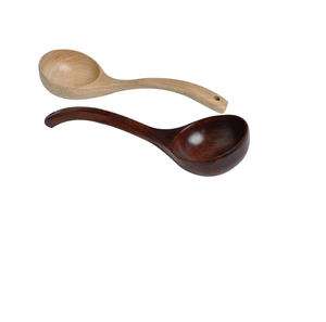 Cuchara de sopa de madera natural diferente 2 colores naturales madera mango corto cuchara de sopa de madera accesorios de cocina - Product Image 1