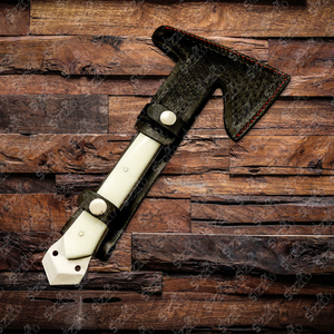 Custom Full Tang D2 Steel Tomahawk Industrial Grade Hunting Camping <b>Axe</b> with Resin Handle Leather Sheath Bearded <b>Axe</b> with Gift - Product Image 6