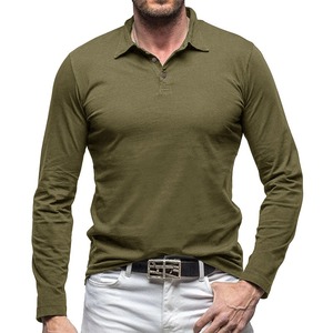 Camiseta OEM de talla grande para hombre, cómoda, cuello redondo, manga larga, diseño serigrafiado, tejido de punto transpirable, 100% algodón - Product Image 4