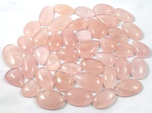 Pierres précieuses TASBIYA GEMS, quartz rose naturel de bonne qualité, taille ovale, pierres précieuses en vrac de taille libre, évaluées par un tiers, 500 grammes - Product Image 3