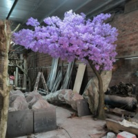 Arbre artificiel de cerisier en fleurs de 3 m sur mesure, durable et écologique, avec tronc incliné en FRP, idéal pour l'intérieur et l'extérieur, hôtels