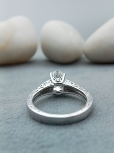 Custom 14K Gold 925 Silver Engagement Wedding Ring VVS Moissanite Solitaire with Diamond 18K Set Anniversary Gift for Parties - Product Image 3