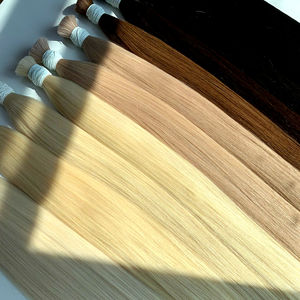 Precio al por mayor Extensiones de cabello a granel Sedoso y sin derramamiento Doble ahogamiento 100 gramos Colores claros 16 pulgadas - Product Image 1