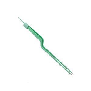 Pince à coagulation manuelle de haute qualité pince bipolaire verte avec pointe droite à baïonnette en acier pour salle de chirurgie médicale - Product Image 3