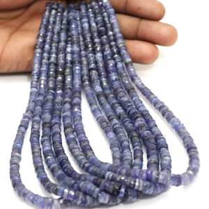 Perles Heishi en Tanzanite Facettée : 4-8mm, pour la création de bijoux en pierres précieuses - Product Image 6