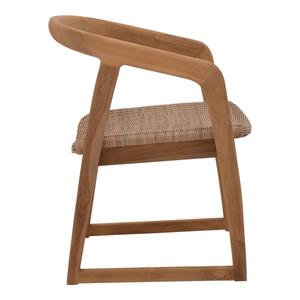 Sillón Pakoworld Somalia con marco de madera de teca con patas de teca natural y ratán PE marrón - Product Image 3