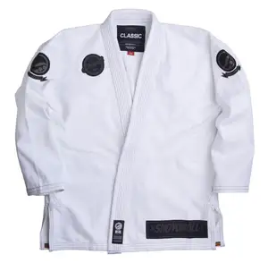 Baixo Preço Jiujitsu Uniforme Branco Dupla Tecer Bjj Judo Gi Kimono Algodão Judo Suit Uniforme de Judô spall jp sports sjs-JJ-15