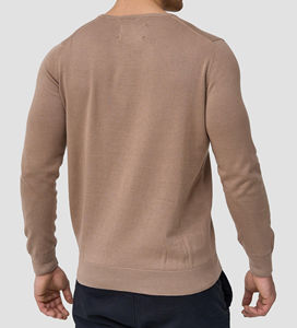 Luxe hommes 100% coton col rond à manches longues sweat respirant col montant conception unie pour l'hiver plaine teint personnalisé - Product Image 2