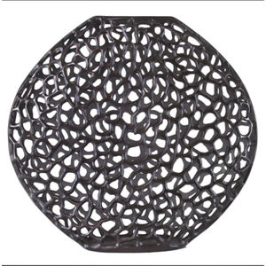 Jarrón Decorativo de Metal para Flores con Diseño de Malla Hueca Negra, Jarrón Moderno y Artístico para Arreglos Florales en Bodas de Lujo - Product Image 1