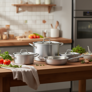 Professional Series 7000 Aluminium Casserole Set 36x27cm Luxury Design Hotpot Hot <b>Pot</b> 7032 36 Natural Silver - Product Image 3