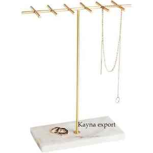 Support de bijoux en métal fantaisie avec support en marbre dernière conception support de bijoux en métal à base de marbre pour la décoration de la maison et du salon de la chambre - Product Image 6
