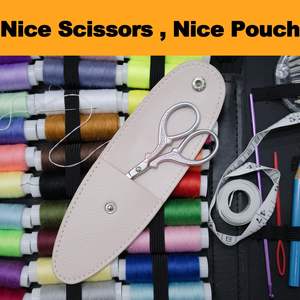 Ciseaux fantaisie enduits de couleur bleu rose Ciseaux à broder à lames tranchantes adaptés au travail d'enfilage d'aiguille bricolage 3.5 "pouces - Product Image 3