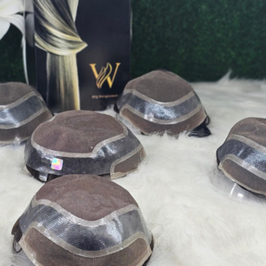 ทูเป้ผมแท้สำหรับผู้ชาย 100% เรมี่อินเดียนแฮร์  แบบเย็บมือทั้งหัว  ฐาน PU  น้ำหนัก 70-120 กรัม สำหรับทรงผมตรงแบบโมเดล  ดูสมจริง  แบบ V-loop - Product Image 3