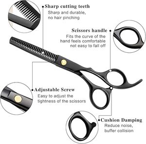 Ciseaux de coupe de cheveux professionnels en acier inoxydable de 6.5 pouces Ciseaux amincissants de coiffeur tranchants - Product Image 4
